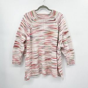 Lou & Grey Spacedye Seamed Poncho‎ Sweater Size L/XL Oversized 3/4 Sleeve